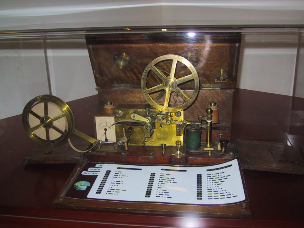 Color photo of the Morse Telegraph and Morse Code sheet