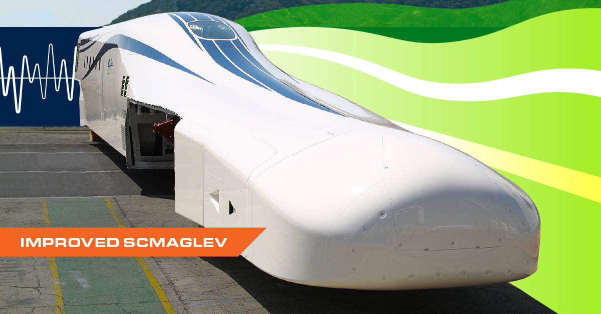 Stylized photograph of the improved SCMAGLEV train