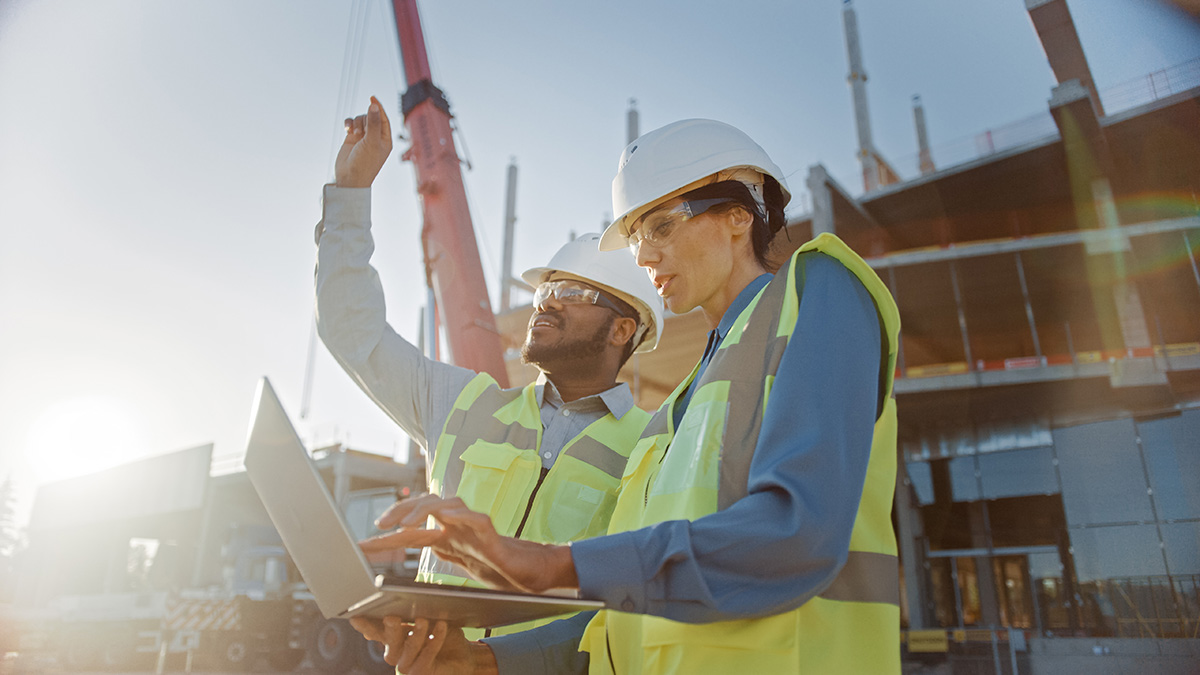 Photograph of construction workers