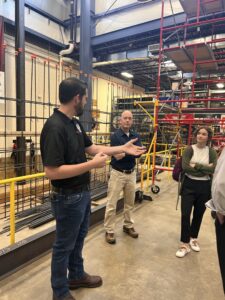 Northeast Maglev employees tour Ironworkers Local 5 apprenticeship training facility.