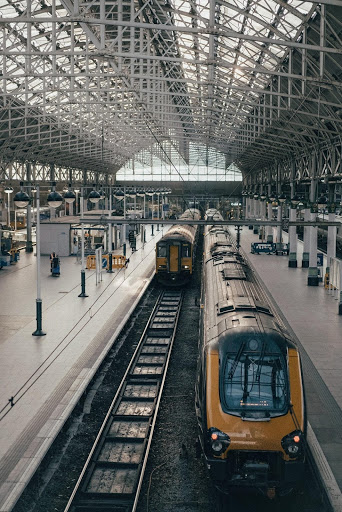 Photograph of an empty train station