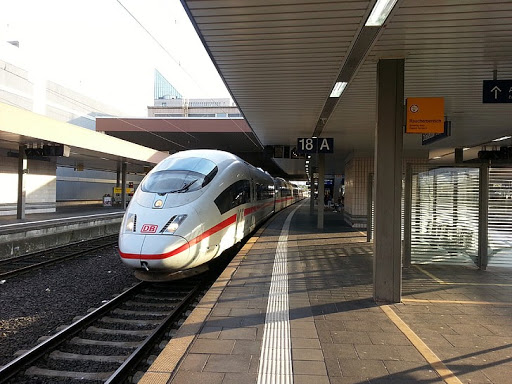 Photograph of an ICE High Speed Train at a station