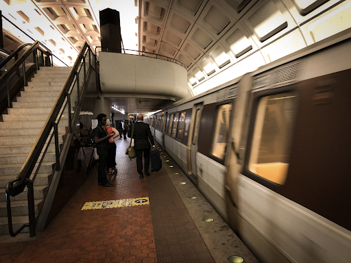 Photograph of a METRO train in an underground station